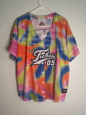 FUBU 05 Multicolor Graphic Baseball Jersey (1X)